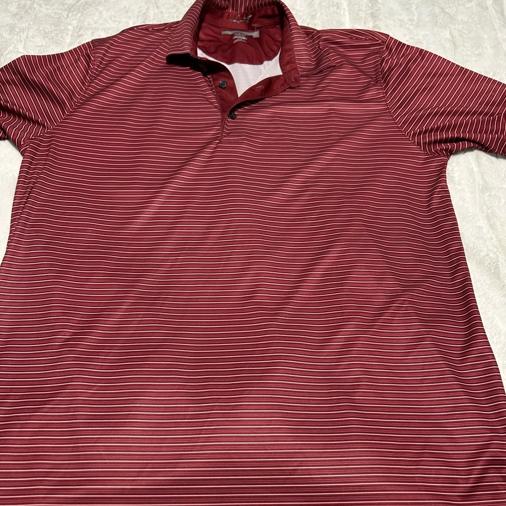 Greg Norman Collection Men's Polo Shirt - Red Stripes